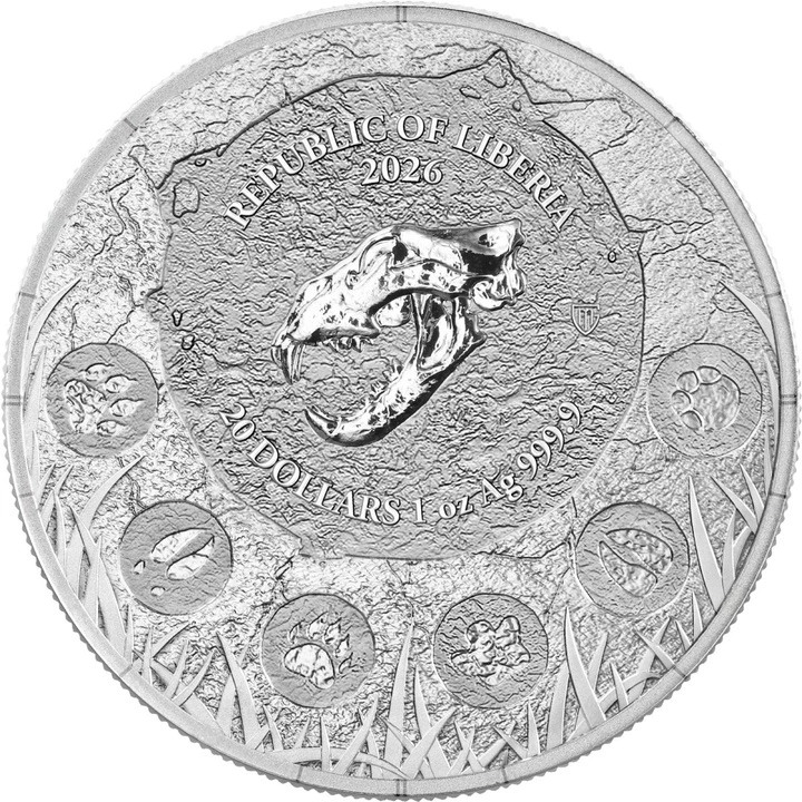 Moneda argint 1 oz Megafauna – Cave Lion