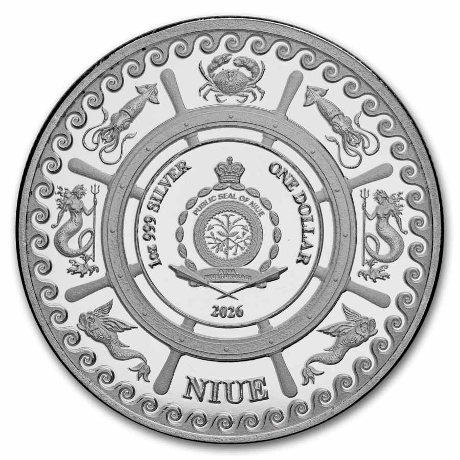 Moneda argint 1 oz The Kraken 2026